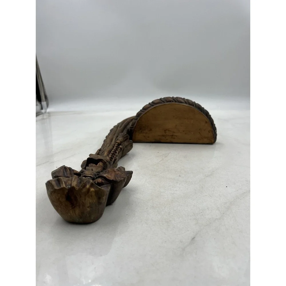 Design Toscano Wall Shelf Sconce Corbel Demi-Lune Resin Bow Tassel Gold Rococo